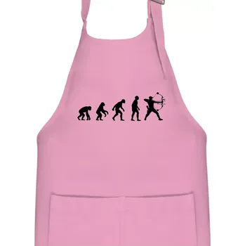Kuchyňská zástěra Evoluce lukostřelba kladkový luk - Dětská zástěra na vaření - Univerzální velikost ( Růžová )