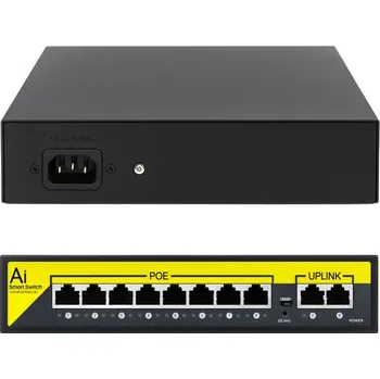 IP kamera SWITCH PŘEPÍNAČ POE ETHERNET 8 PORTŮ 100Mbps 120W PRO KAMERY MONITORINGU