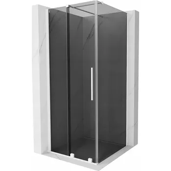 Posuvný SPRCHOVÝ KOUT kout MEXEN VELAR 90x90 cm, GRAFIT bílý