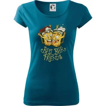 Dámské tričko Best beer friends party (Pecka design) - Dámské triko Pure - S ( Petrolejová )