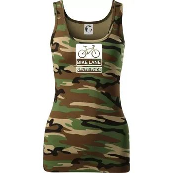 Dámské tričko Bike lane - Dámské Maskáčové tílko - M ( Hnědý maskáč )