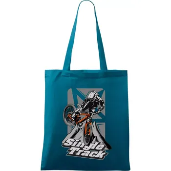 Single track trať - Taška bavlněná - 42 x 38 cm ( Petrolejová )