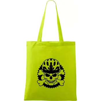 Lebka cyklisty - helma - Taška bavlněná - 42 x 38 cm ( Limetková )
