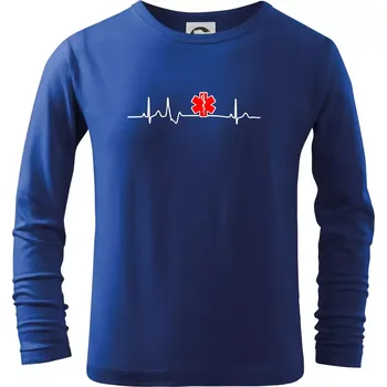 Chlapecké tričko EKG rescue červená hvězda - Triko dětské Long Sleeve - 158 cm/12 let ( Královská modrá )