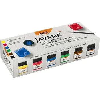 Výtvarná barva Sada barev na světlý textil 6 x 20 ml - Základní, JAVANA, KREUL