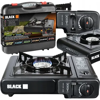 Outdoor vaření Turistický vařič Black 55550, jednoplotýnkový plynový vařič, 2600 W