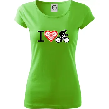 Dámské tričko I love cycles výplet - Dámské triko Pure - XS ( Apple Green )