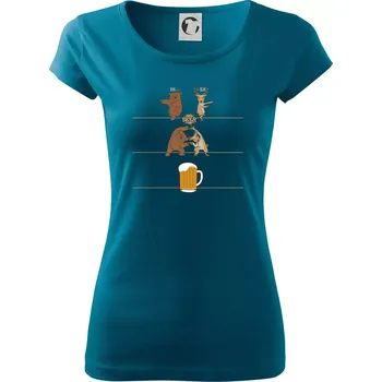 Beer - BEar - deER - Dámské triko Pure - 2XL ( Petrolejová )