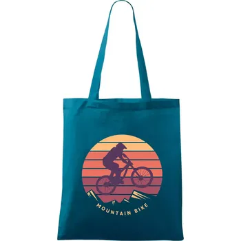 MTB barevné kolo západ slunce - Taška bavlněná - 42 x 38 cm ( Petrolejová )