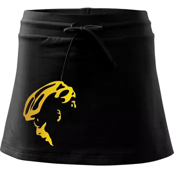 Dámská sukně Hlava cyklista zlatá - Sportovní sukně - two in one - XL ( Černá )