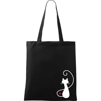 Nákupní taška Zamilovaná kočka zpředu - Taška bavlněná - 42 x 38 cm ( Černá )