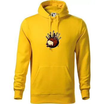 Pánská mikina Kaštanový ježeček - Mikina pánská Cape s kapucí - L ( Žlutá )