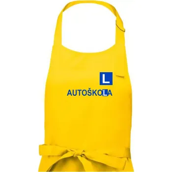 Kuchyňská zástěra Autoškola nápis - Dámská zástěra na vaření - Univerzální velikost ( Žlutá )