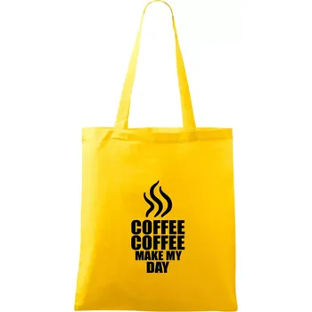 Coffee make my day - Taška bavlněná - 42 x 38 cm ( Žlutá )