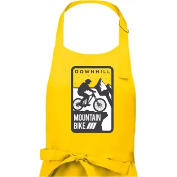 Kuchyňská zástěra MTB downhill hranaté - Pánská zástěra na vaření - Univerzální velikost ( Žlutá )