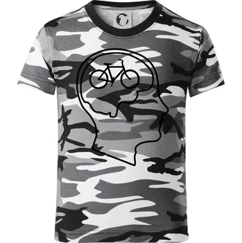 Chlapecké tričko Myslím jen na kolo - Dětské maskáčové triko - 146 cm/10 let ( Šedý maskáč )