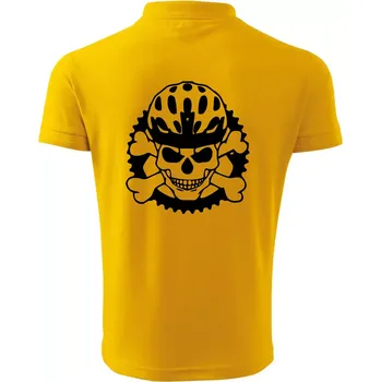 Pánská košile Lebka cyklisty - helma - Polokošile pánská Pique Polo 203 - M ( Žlutá )