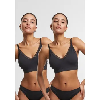 Kalhotky Ladies Padded Rip Bra 2-Pack - black+black M