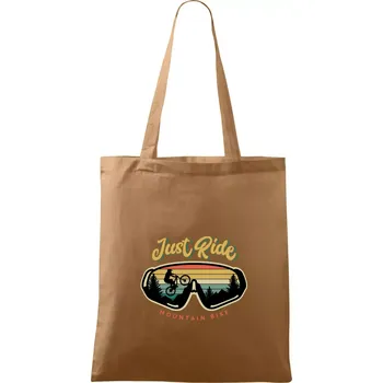 Nákupní taška Just ride mountain bike - Taška bavlněná - 42 x 38 cm ( Cappuccino )