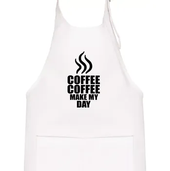 Kuchyňská zástěra Coffee make my day - Dětská zástěra na vaření - Univerzální velikost ( Bílá )