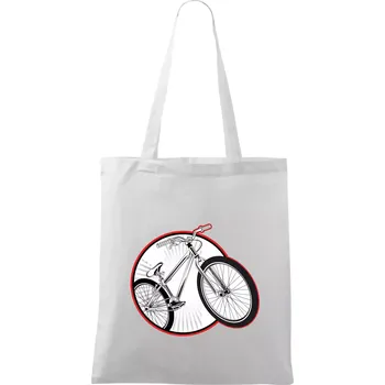 Downhill kolo v kruhu - Taška bavlněná - 42 x 38 cm ( Bílá )