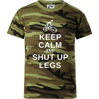 Chlapecké oblečení Keep calm and shut your legs - Dětské maskáčové triko - 122 cm/6 let ( Zelený maskáč )