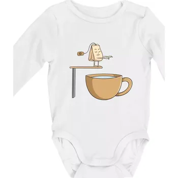 Skokan čaj - Body kojenecké s dlouhým rukávem - Dlouhý r. do 3 měs ( Bílá )