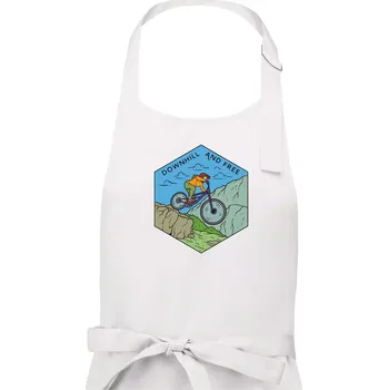 Kuchyňská zástěra Downhill and free holka - Dámská zástěra na vaření - Univerzální velikost ( Bílá )