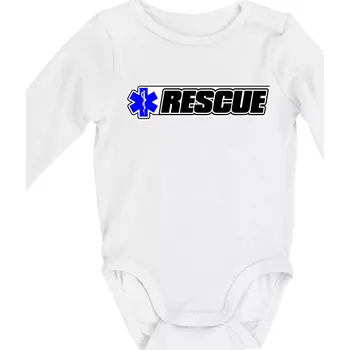 Kojenecké oblečení Záchranář rescue kříž modrý - Body kojenecké s dlouhým rukávem - Dlouhý r. do 3 měs ( Bílá )