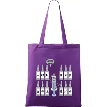 Nákupní taška Všechny závislosti (Hana-creative) - Taška bavlněná - 42 x 38 cm ( Fialová )