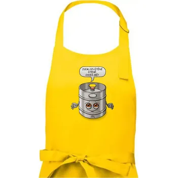 Kuchyňská zástěra Opuštěné štěně - sud (Hana-creative) - Pánská zástěra na vaření - Univerzální velikost ( Žlutá )