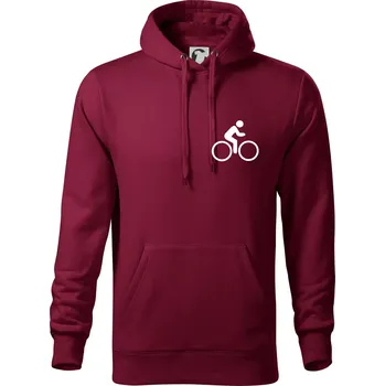Pánská mikina Cyklistika logo prsa - Mikina pánská Cape s kapucí - 5XL ( Garnet )