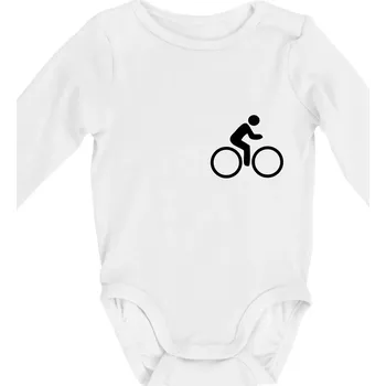 Mapa ČR + kolo na prsu - Body kojenecké s dlouhým rukávem - Dlouhý r. do 3 měs ( Bílá )