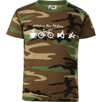 Plan for today - Dětské maskáčové triko - 104-110cm / 3-4 roky ( Hnědý maskáč )