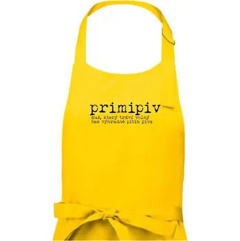 Kuchyňská zástěra Čeština 2.0 - primipiv - Dámská zástěra na vaření - Univerzální velikost ( Žlutá )