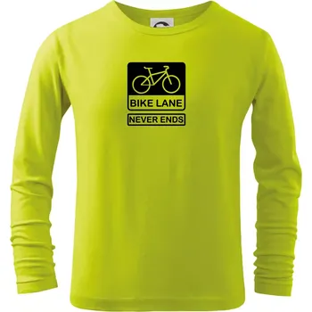 Chlapecké oblečení Bike lane - Triko dětské Long Sleeve - 146 cm/10 let ( Limetková )