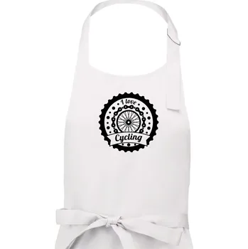 Kuchyňská zástěra I love cycling - kolo - Dámská zástěra na vaření - Univerzální velikost ( Bílá )