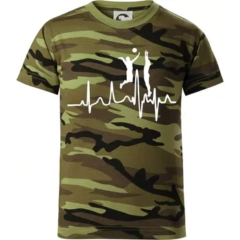 Chlapecké oblečení EKG volejbalisti muži - Dětské maskáčové triko - 134 cm/8 let ( Zelený maskáč )