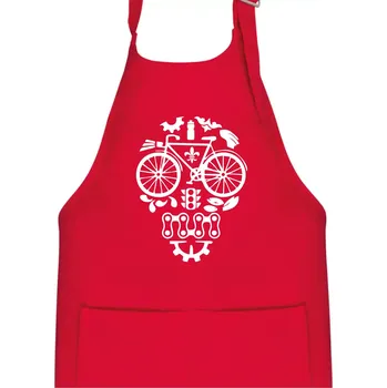 Kuchyňská zástěra Bike lebka - Dětská zástěra na vaření - Univerzální velikost ( Červená )