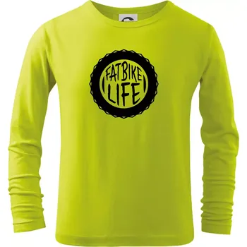 Fatbike life - Triko dětské Long Sleeve - 146 cm/10 let ( Limetková )