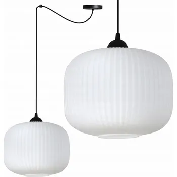 ZÁVĚSNÉ STROPNÍ SVÍTIDLO LUSTR PAVOUK ČERNÝ BÍLÝ STÍNIDLO E27 1 ZDROJ LOFT