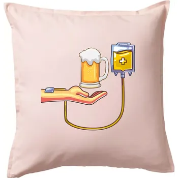 Polštář Pivo infuze - Polštář 50x50 - 50x50 - Včetně výplně ( Světle růžová )