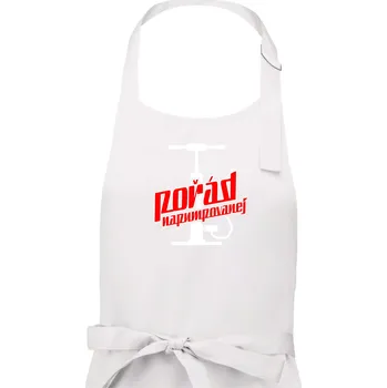 Kuchyňská zástěra Pořád napumpovanej - Pánská zástěra na vaření - Univerzální velikost ( Bílá )