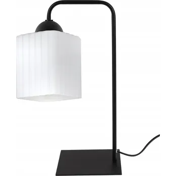Lampička NOČNÍ LAMPA STOLNÍ LAMPA ČERNÁ BÍLÁ SKLENĚNÁ LOFT S DRÁŽKOVANÝM VZHLEDEM DO LOŽNICE