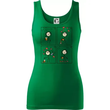 Dámské tričko Láska já a pivo (Hana-creative) - Dámské tílko - S ( Středně zelená )