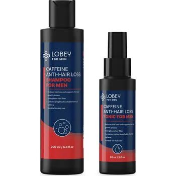 Kosmetická sada LOBEY® Men Balíček proti vypadávání vlasů pro muže | šampon + tonikum