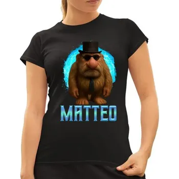 Matteo - Italian Brainrot - trpaslík s okuliarmi - dámské tričko s potiskem MATTEOOOOOOOOOO- Tričkový.cz