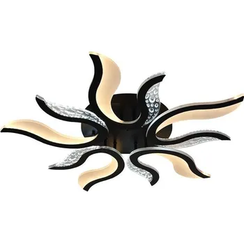 LED Stmívatelný přisazený lustr LED/65W/230V 3000-6500K černá + dálkové ovládání