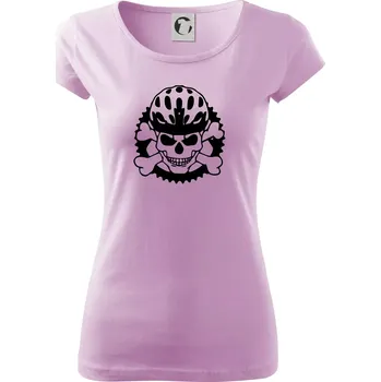 Dámské tričko Lebka cyklisty - helma - Dámské triko Pure - 3XL ( Orchid )