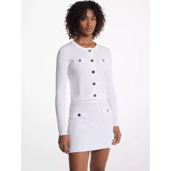 Michael Kors dámský kabátek Logo Jacquard bílý M